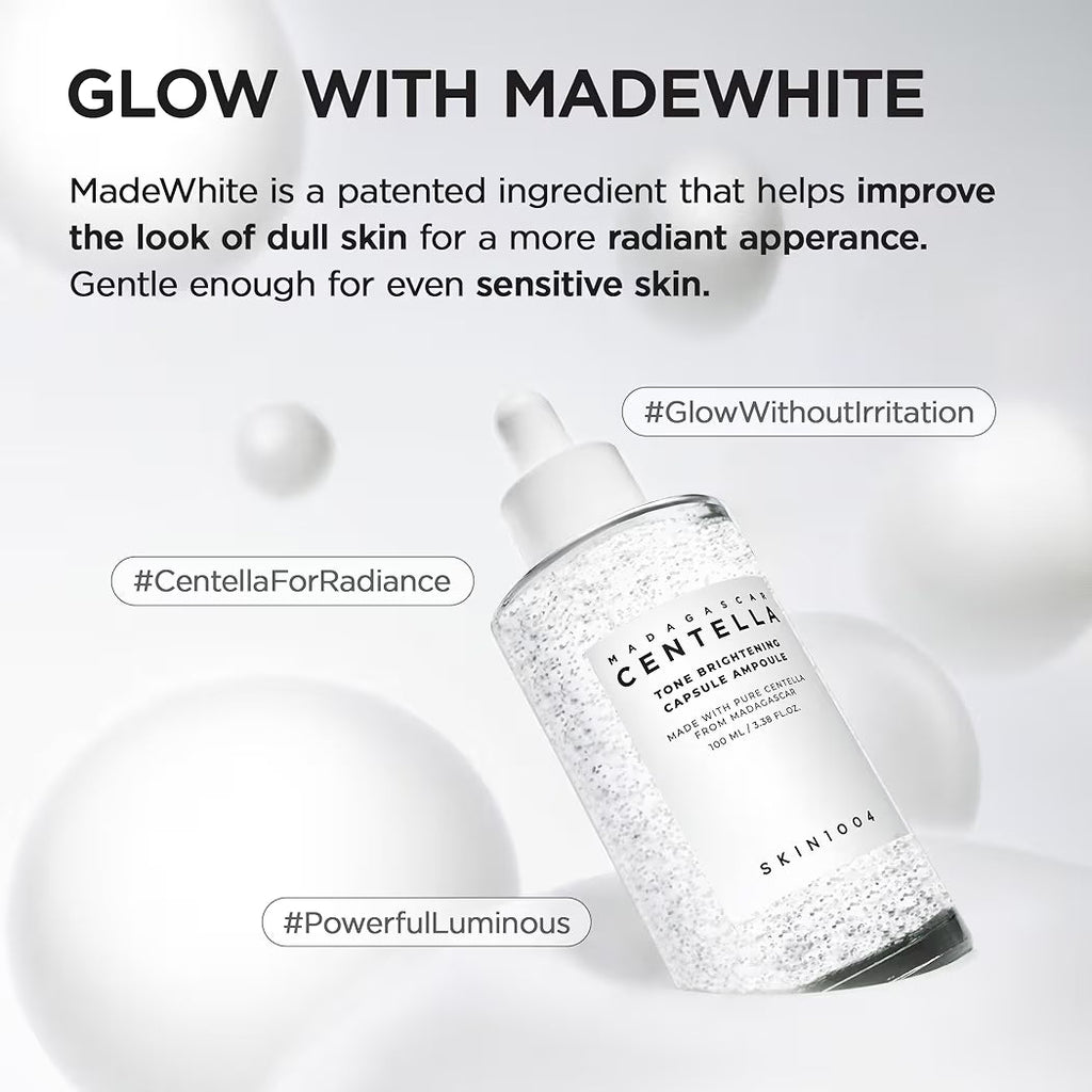 MADAGASCAR CENTELLA TONE BRIGHTENING CAPSULE AMPOULE MADE WITH PURE CENTELLA FROM MADAGASCAR 100 ML 3.38 FL.OZ. SKIN1004