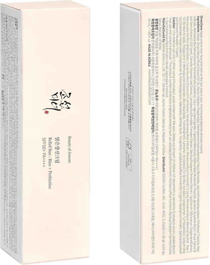 Beauty of Joseon Relief Sun + Rice  Probiotics SPF50+ PA++++