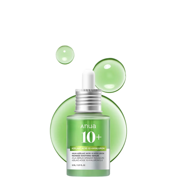 Anua 10+ AZELAIC ACID 10 + HYALURON REDNESS SOOTHING SERUM ANUA SERUM APAISANT ROUGEURS AZELAIC ACIDE 10 HYALURONIQUE 30 ML 1.01 FL. OZ